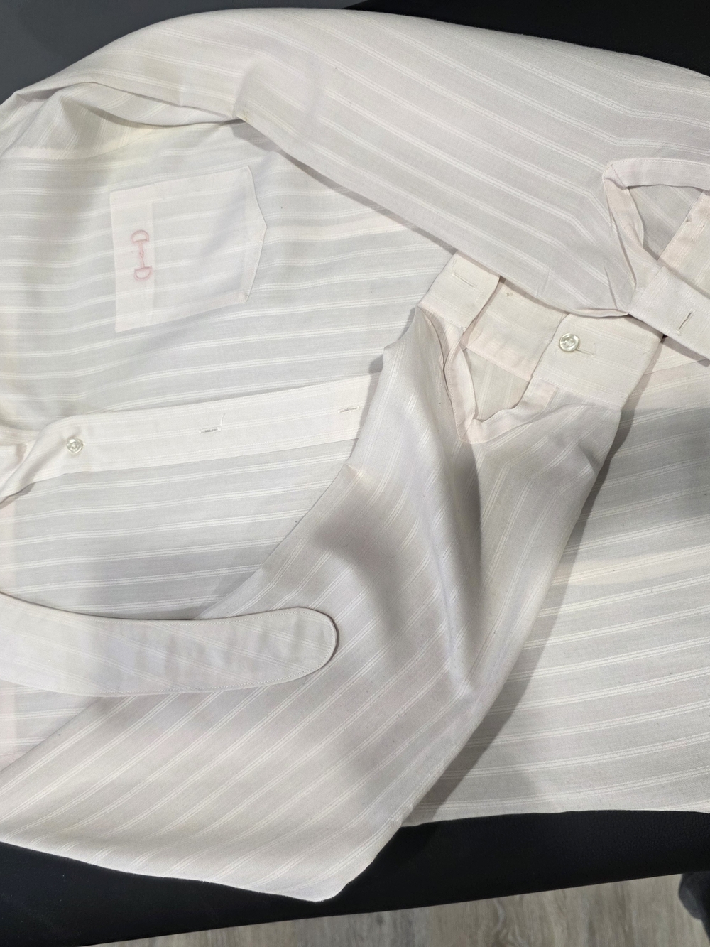 Equestrian Light Pink Stripe Dress Shirt With Collar